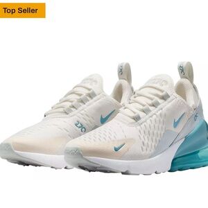 Nike White and Teal Air Max Athletic Sneakers